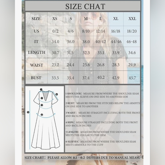 Women's Turquoise Swim Cover-Up Dress (T17) - Picture 6 of 6